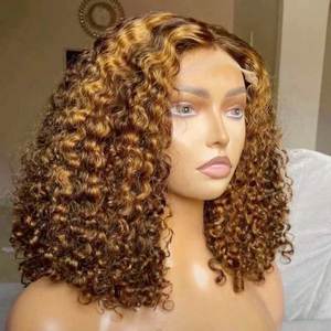 Perruques frontales en dentelle française longues avec petit bonnet, 100% cheveux vierges brésiliens Remy blonds couleur Piano - Product Image 5