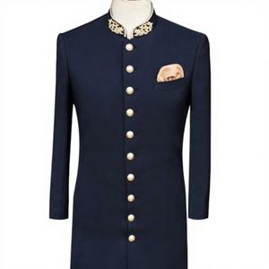 Sherwani brodé Zari de qualité supérieure avec pantalon et chaussures blancs assortis – Tenue de soirée et de mariage grandes tailles - Product Image 3