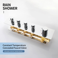 Robinet thermostatique en laiton chromé poli pour salle de bain, design contemporain, garantie 5 ans