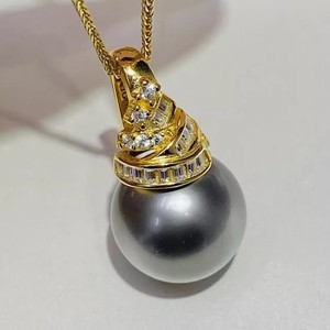 DIY Pearl Accessories S925 <b>Silver</b> Pendant Empty Holder with Concealer Clasp 11-14mm Round <b>Bead</b> 31332 Jewelry Findings Components - Product Image 1