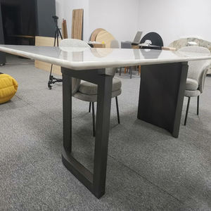 Juego de Mesa de Comedor de Mármol Blanco Pulido Cary Ice de TMZ STONE, Estilo Moderno y Lujoso, para Uso en Interiores y Exteriores, Aplicación en Hoteles - Product Image 2