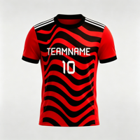 Jersey Sepak Bola Versi Khusus Kustom Cetak Digital Retro Logo Kustom Baru 100% Poliester Kain 140g O-Neck Unisex Pendek