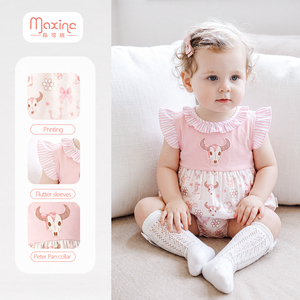 Wholesale Custom Allover Print <strong>Cow</strong> Bow Boot Pattern <strong>Cow</strong> Embroidery Two-Piece Polyester/Cotton Toddler <strong>Girls</strong> <strong>Outfit</strong> - Product Image 2