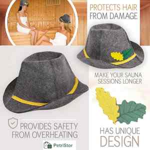 Chapeau de sauna unisexe en laine avec logo brodé 3D personnalisé - Product Image 4