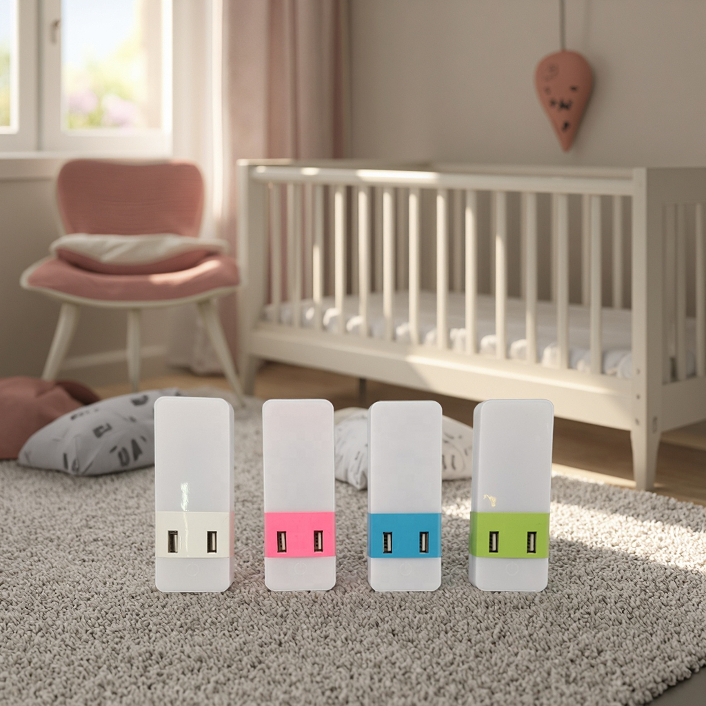 A90D Modern European LED Night Light White Red Fantasy Timing for Kids Hot Sale Small USB Charge Table Light for Bedroom Home