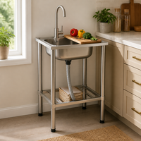 Évier de cuisine épaissi anti-corrosion et anti-rouille, grande capacité, extensible, résistant à l'usure, pour le lavage des légumes