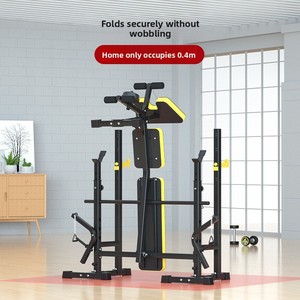 Lit <span class=keywords><strong>de</strong></span> musculation multifonction pliable avec système <span class=keywords><strong>de</strong></span> levage et <span class=keywords><strong>de</strong></span> rangement à cadre unique pour équipement <span class=keywords><strong>de</strong></span> fitness à domicile et haltères - Product Image 5