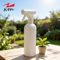Bouteille pulvérisateur à gâchette en PET de 500 ml, rechargeable, en plastique, forme ronde, pour le nettoyage domestique, les soins des cheveux et du jardin