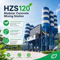 HZS120 Elektrische Container-Modulbetonmischanlage mit Lagerung für Bergbau- und Wasserkraftprojekte