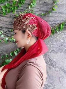 Pañuelo para la Cabeza Diario para Mujeres Musulmanas, Color Étnico Sólido a la Moda, Cómodo, Apto para Todas las Estaciones, Gorro Floral - Product Image 2