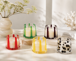 Modern Colorful Striped Glass Jar Scented <b>Paraffin</b> Wax Fresh Scent Square Home Decoration Minimalist Floral Plant Fragrance - Product Image 5