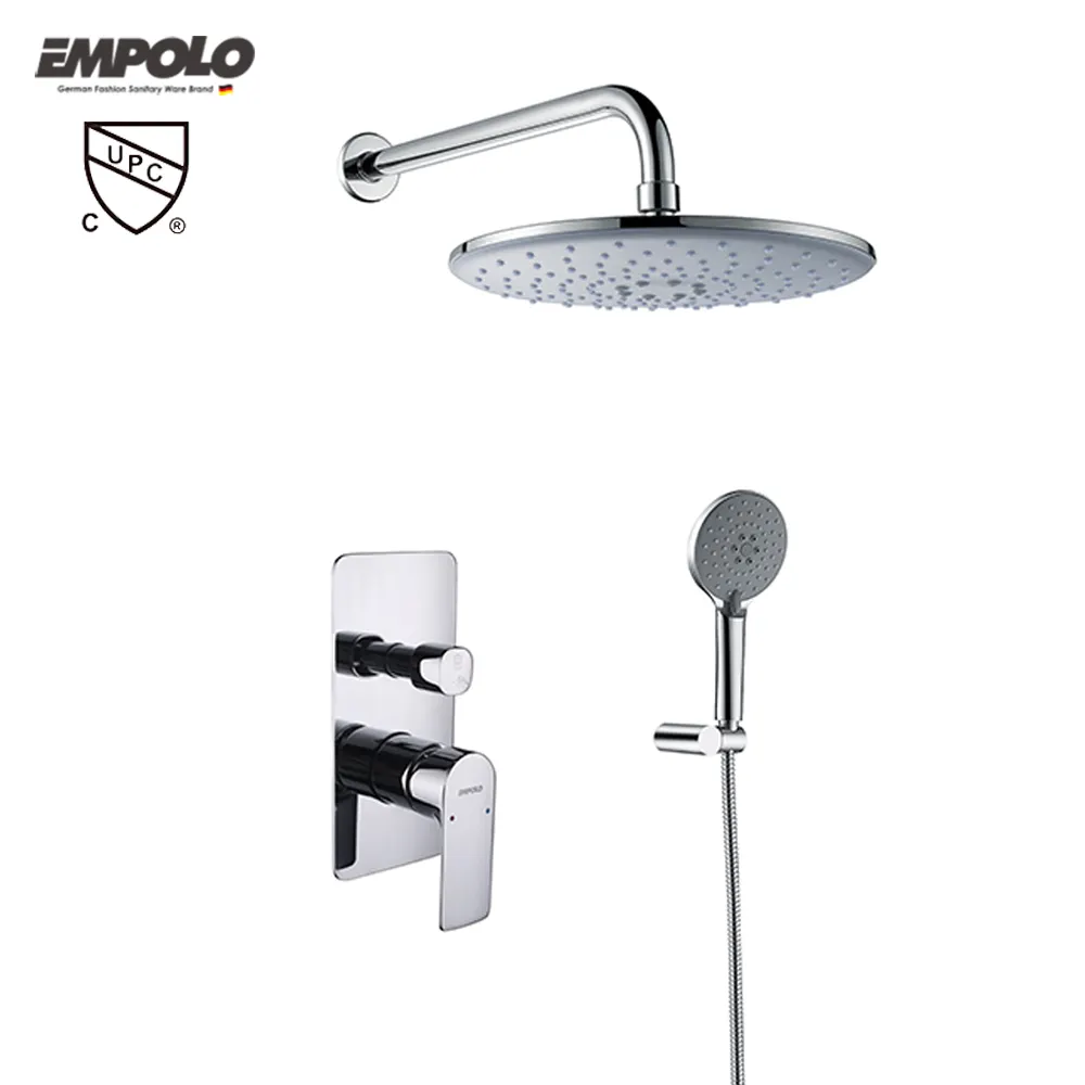 Empolo UPC Certified Chrome Wall Mounted Brass Bathroom Shower Faucet