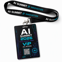 Sampel Gratis Kartu Akses VIP PVC Cetak Kustom 13.56MHz RFID Smart Event Badges Exhibition Passes dengan Tali Lanyard