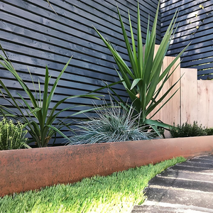 Bordure de jardin en métal, bandes paysagères en acier Corten rouillé, kit de bordure pour arbres, séparateur de pelouse et allée, Art Déco - Product Image 3