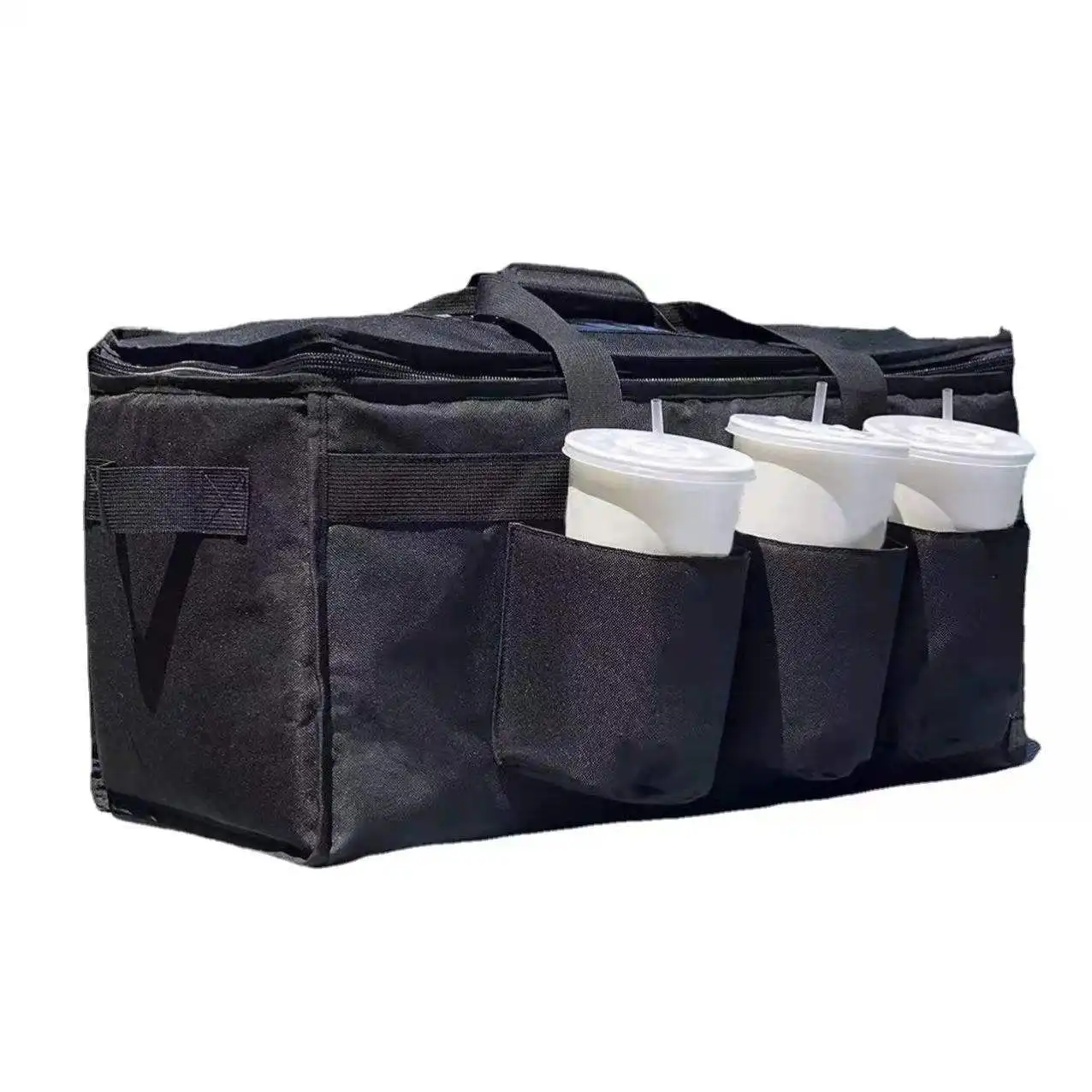 カップホルダー付き断熱フードデリバリーバッグドリンクキャリアプレミアムXXL商用品質のホットおよびコールドフードデリバリーバッグ