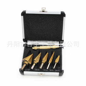 Jeu de 6 forets étagés et poinçons de centrage plaqués titane, tige triangulaire impériale, pour percer l'acier au carbone et l'acier rapide - Product Image 4