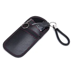 รถ RFID ปิดกั้นสัญญาณฟาราเดย์กระเป๋าสําหรับ Key Fob ป้องกันสัญญาณแยกกระเป๋าสตางค์ RFID กระเป๋าใส่กุญแจรถ