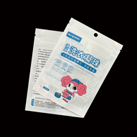 Sacs en plastique PE personnalisés avec fermeture éclair et trou de suspension, refermables, pour emballage de capsules de lessive et produits d'entretien ménager