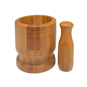 Juego de Mortero y Pilón de Madera, Molinillo <span class=keywords><strong>Natural</strong></span> para Especias, Hierbas, Ajo y <span class=keywords><strong>Pastillas</strong></span>, Herramienta de Preparación de Alimentos para Cocina con Recipiente de Molienda Resistente - Product Image 1