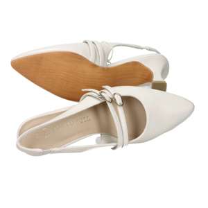 Zapatos de tacón con tira trasera para mujer Marco Tozzi, color crema, tacón de 7 cm, talla 36 - Product Image 6