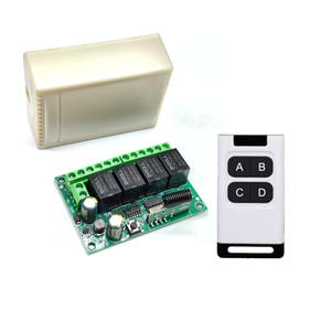 DC 12V 10A 4CHワイヤレスリモートコントロールスイッチリレー受信モジュールと4チャンネルRF433MHz1000Mリモートコントロール伝送 - Product Image 2