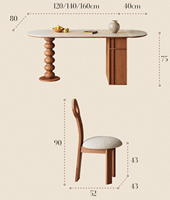 Table de salle à manger en dalle de pierre de grotte, forme ovale, pliable, avec rangement, extensible, pour restaurant ou îlot de cuisine
