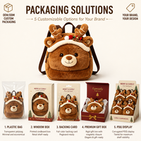 Sac à dos pour enfants en peluche douce, renne de Noël, ours, sac animal mignon pour tout-petits, utilisation quotidienne et cadeau de Noël