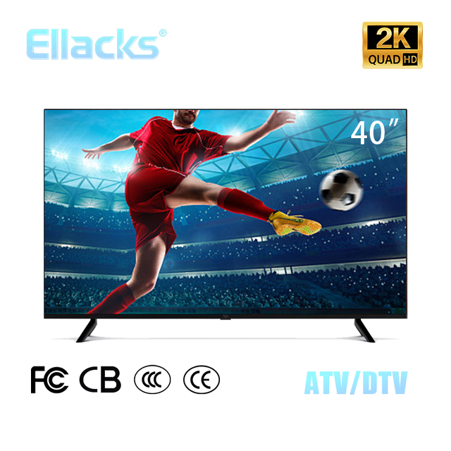 LED TV 40 Inch Frame ATV DTV-T2 Full HD 1080P HDTV Flat Screen Normal LCD Television OEM Custom Wholesale Wall Mount Hotel Home