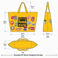 Sac de courses écologique, recyclable, en PP laminé tissé, design personnalisable, grande capacité, réutilisable, renforcé