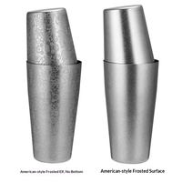 Ensemble de bar à cocktails trois pièces en acier inoxydable 304, style Boston moderne, capacité 500 ml, finition givrée vieillie, fabriqué en Chine