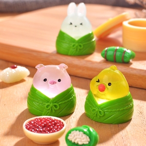 Petites décorations en résine pour jardinage paysager, animaux de dessin animé Zongzi, pour le Festival des Bateaux-Dragons : <span class=keywords><strong>petit</strong></span> lapin et cochon - Product Image 5
