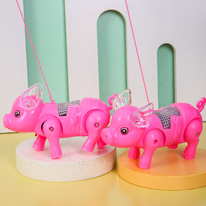 Laisse électrique pour cochon en plastique, jouet de dessin animé avec lumière et musique pour enfants de 4 à 6 ans, jeu en plein air - Product Image 4