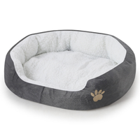 Offre Spéciale animaux de compagnie lits confortable en peluche hiver chaud chat maison animal de compagnie chat lit Super doux tissu rond coussin lavable lit pour animaux de compagnie