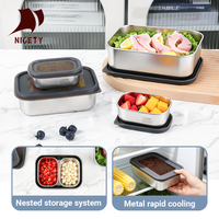 Boîte à lunch portable en acier inoxydable 304 pour le camping, étanche, avec couvercle en silicone et fenêtre de visualisation, idéale pour les pique-niques en extérieur