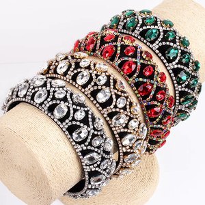 Diadema de Cristal para Mujer Hua Liyu, Estilo Barroco, Plateada, Dorada, Roja, Verde, Hecha a Mano, Accesorios para el Cabello - Product Image 1