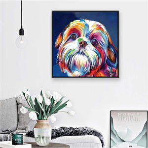 Vente en gros de <span class=keywords><strong>peinture</strong></span> au diamant DIY 5d animal <span class=keywords><strong>chien</strong></span> <span class=keywords><strong>peinture</strong></span> au diamant fée kit de perceuses anti-poussière personnalisation - Product Image 2