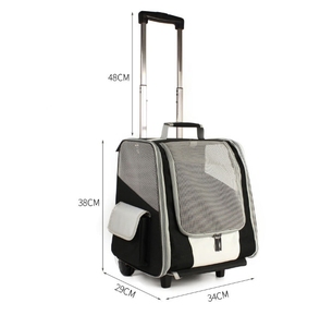 Tas Travel ransel keranjang anjing tahan air hewan peliharaan bergulir ransel pembawa anjing tas Travel Mesh dengan roda untuk anak anjing kucing - Product Image 2