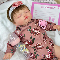 Poupée Reborn Sunnyfan de 18 pouces avec vêtements bruns, simulation de bébé en vinyle, populaire en Europe et en Amérique, modèle W-001