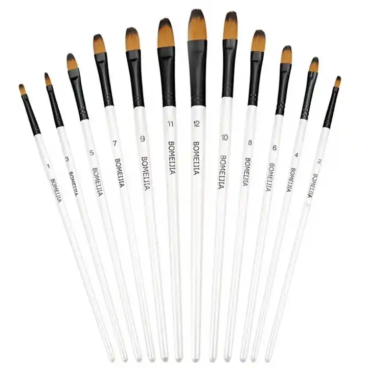 Paint Brush Set for Acrylics, Oil and Watercolors, 6 Piece Brush