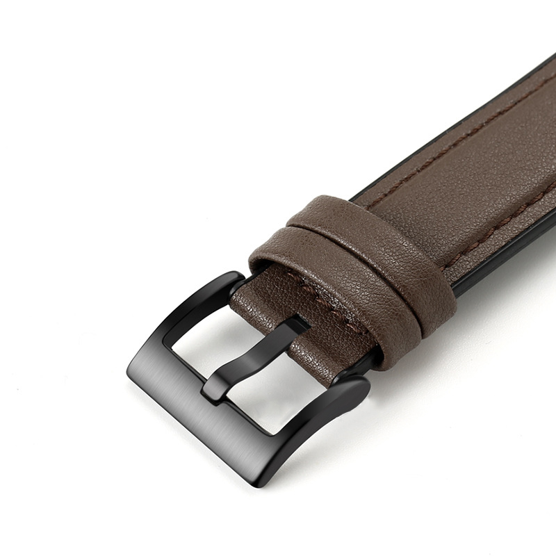 COOLYEP Leather with Silicone I Watch Strap 20mm 22mm Smart Watch Band Top Layer Leather Watch Strap