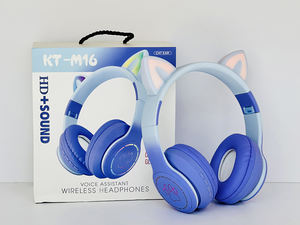 Auriculares de orejas de gato con gradiente de venta <span class=keywords><strong>directa</strong></span>, auriculares inalámbricos para juegos de PC, micrófonos, auriculares - Product Image 2