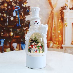 ของตกแต่งคริสต์มาสขายดี โคมไฟ LED รูปตุ๊กตาหิมะ 1 ลิตร แสงวอร์มไวท์ พร้อมลูกโลกหิมะใส่น้ำ สำหรับตกแต่งไฟประดับ - Product Image 3