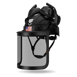 Kit de <span class=keywords><strong>casco</strong></span> de bosque DEKE, <span class=keywords><strong>casco</strong></span> duro de <span class=keywords><strong>motosierra</strong></span> con orejeras y escudo, <span class=keywords><strong>casco</strong></span> de seguridad con visera transparente para faciales de PC - Product Image 4