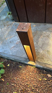 Rusty Corten Metal Waterproof <b>LED</b> Landscape Lawn Bollard <b>Light</b> - Product Image 6