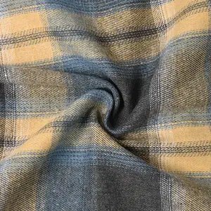 Полиэфирная хлопчатобумажная пряжа, окрашенная клетчатая ткань для рубашек персикового цвета, Высококачественная фланелевая ткань