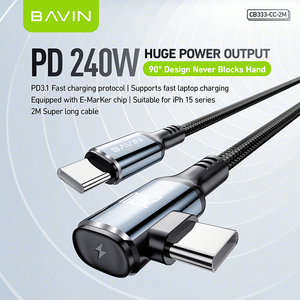 BAVIN Vente en gros CB333 CC 240W 1.2m 2m Pd Type c Usb c <span class=keywords><strong>Chargeur</strong></span> <span class=keywords><strong>rapide</strong></span> pour téléphone portable Câble de données Usb - Product Image 2
