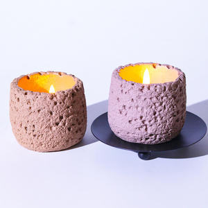 Bocaux à bougies en ciment, en poterie, en béton et en céramique, vides, colorés, écologiques, à faible MOQ - Product Image 1