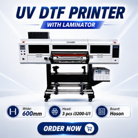 Imprimante jet d'encre UV ILOVEUV 3 têtes à circulation d'encre blanche pour étiquettes en cristal, laminage, 600 mm, 3200 dpi, machine de transfert d'autocollants