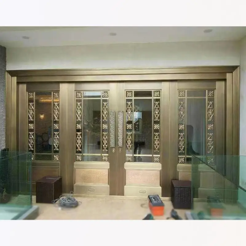 XINYIDA luxurious outside cooper doors these hold moulding copper color door