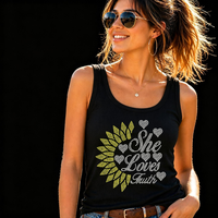 Transfert thermocollant personnalisé motif tournesol en strass pour T-shirt